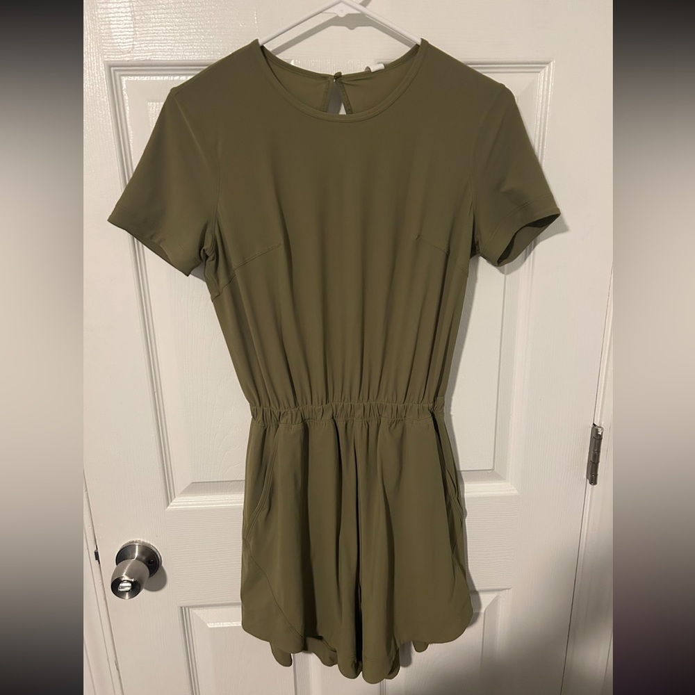 Lululemon Athletica Khaki Short Sleeve Romper